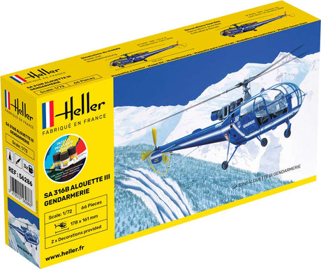 Heller SA 316B Alouette III Gendarmerie - komplet sæt