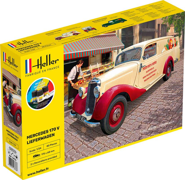 Heller Mercedes 170V lieferwagen 1950 - komplet sæt