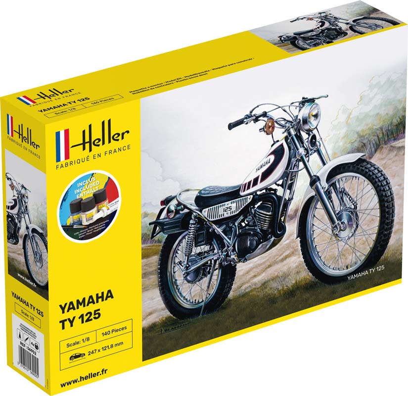 Heller Yamaha TY 125 motorcykel - komplet sæt