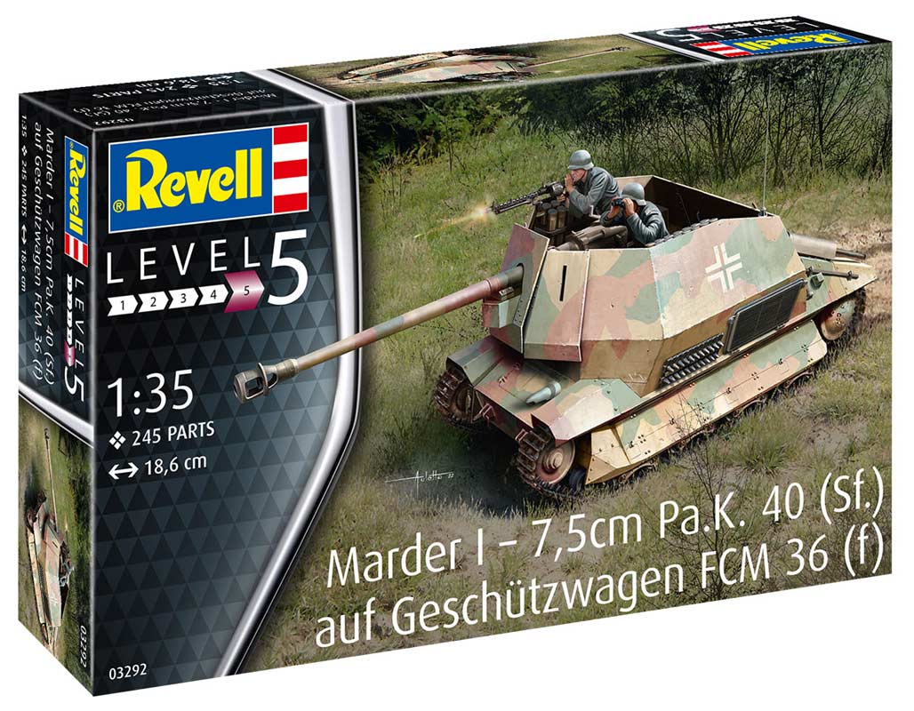 Revell Marder I on FCM 36 base modelkampvogn