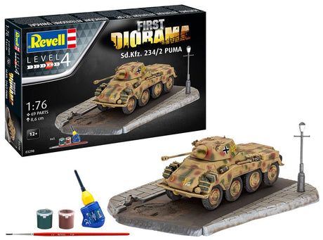 Revell First Diorama Set - Sd.Kfz. 234/2 Puma modelkampvogn