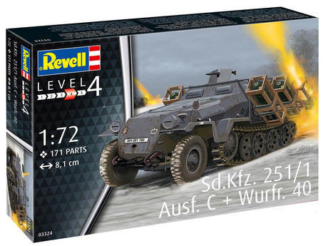 Revell Sd.Kfz. 251/1 version C + kaster. 4 modelkampvogn