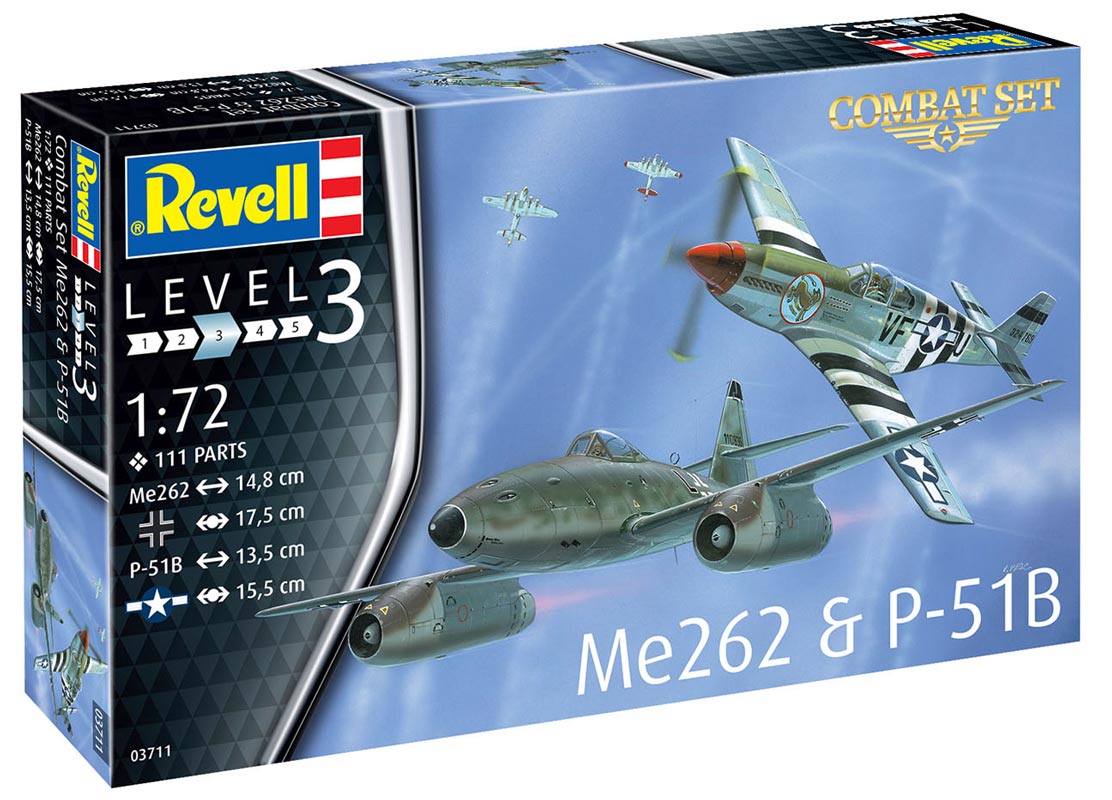 Revell Combat Set Messerschmitt Me262 & P-51B Mustang modelfly
