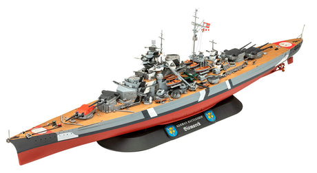 Revell Gift Set The Legendary Bismarck 1:700 + 1:1200 modelskib med lim og maling