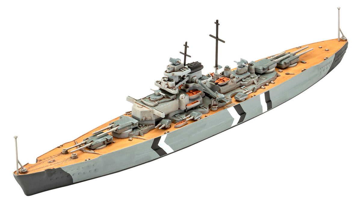 Revell Gift Set The Legendary Bismarck 1:700 + 1:1200 modelskib med lim og maling