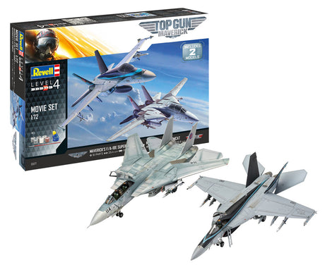 Revell 1:72 Gift Set Top Gun 2 Movie Set modelfly - 1:72 - Med lim og maling