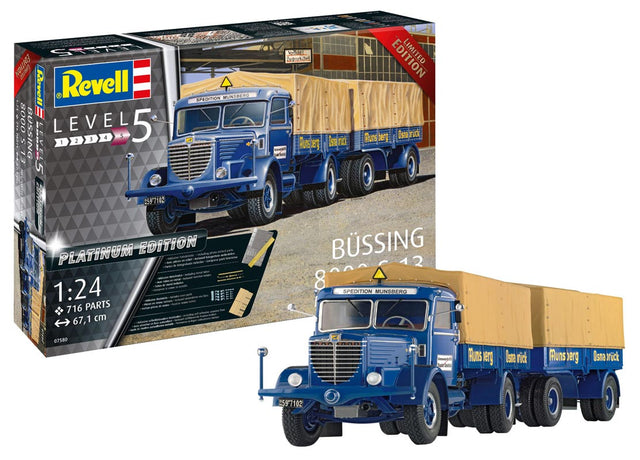 Revell Büssing 8000 S13 w/trailer Platinum Limited Edition modellastbil - 1:24
