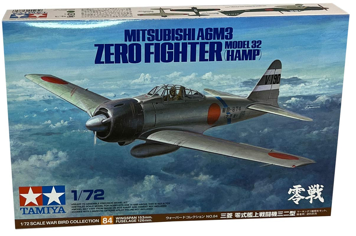 Tamiya Mitsubishi A6M3 Zero Fighter model 32 "Hamp" modelfly
