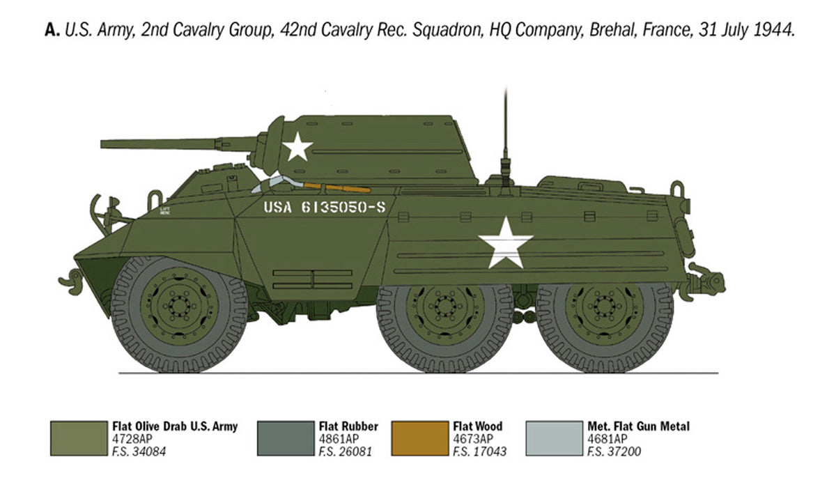 Italeri 1:35 M8 Greyhound - Modelkampvogn