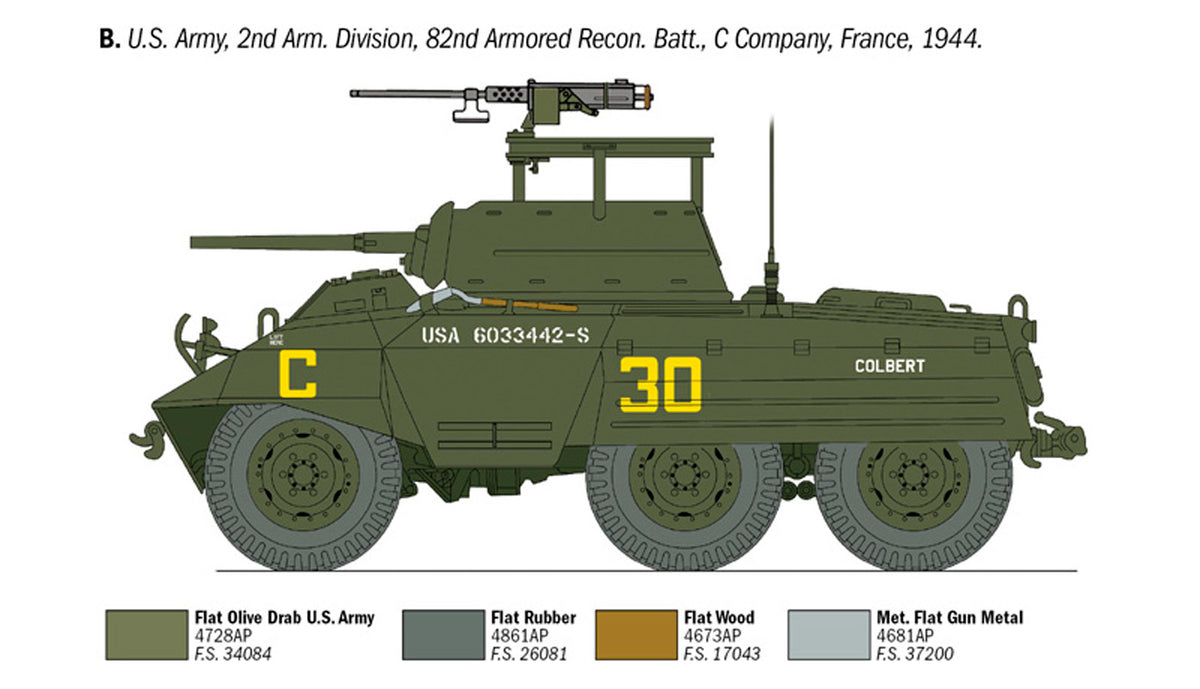 Italeri 1:35 M8 Greyhound - Modelkampvogn