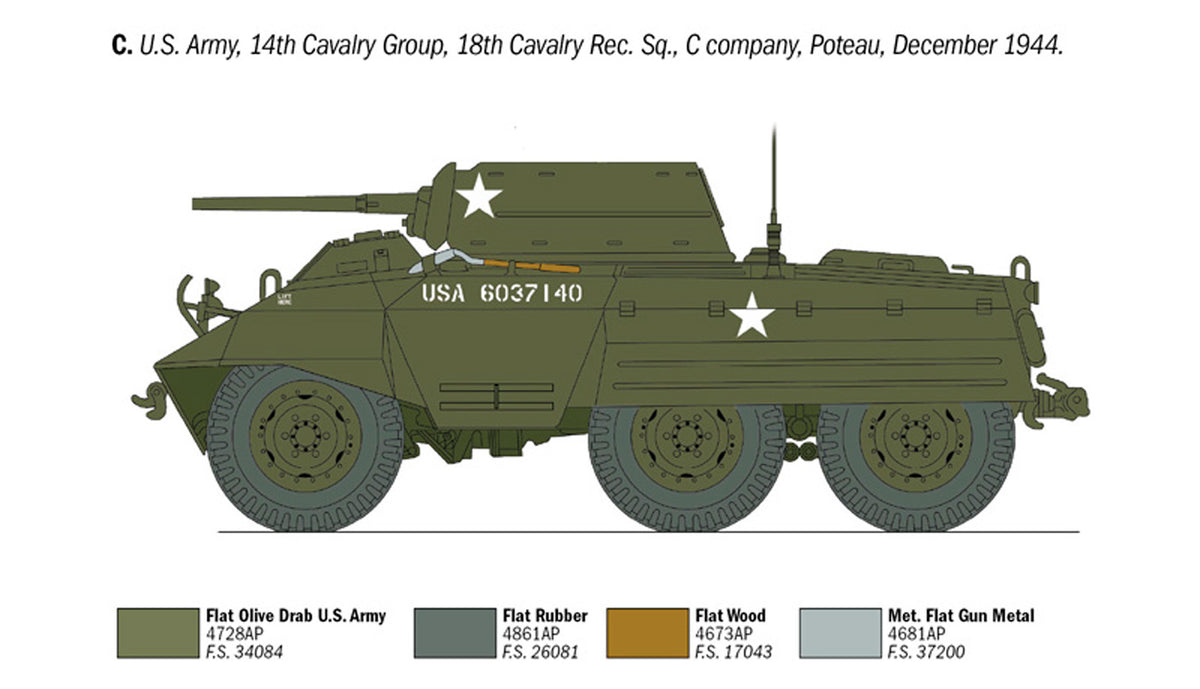 Italeri 1:35 M8 Greyhound - Modelkampvogn