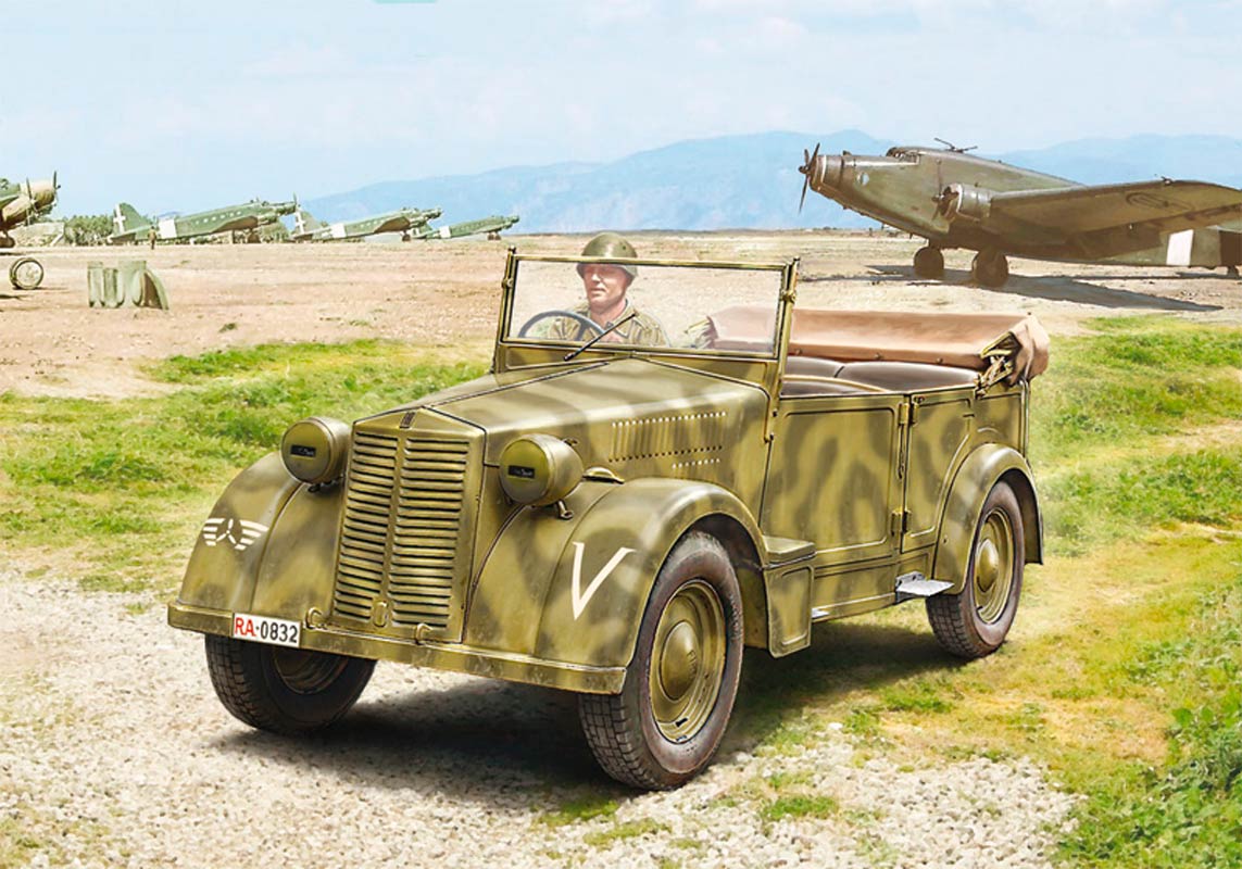 Italeri 1:35 Fiat 508 CM Coloniale m. besætning - Modelbil