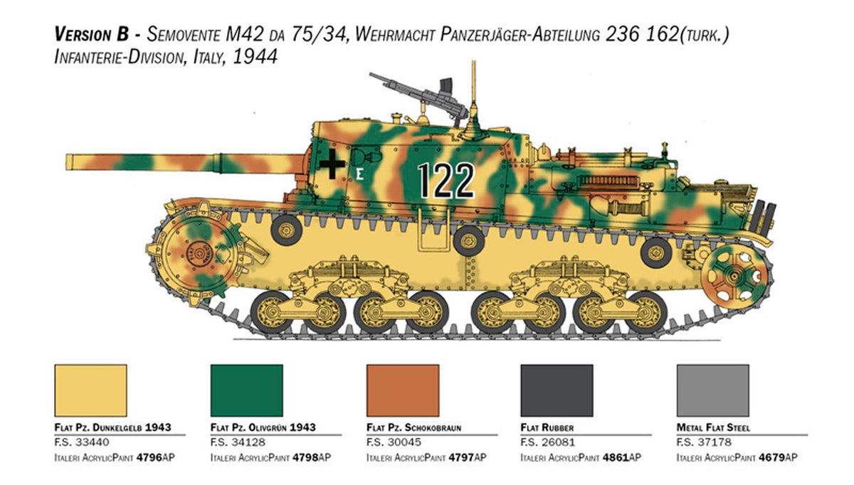 Italeri 1:35 Semovente M42 da 75/34- Modelkampvogn