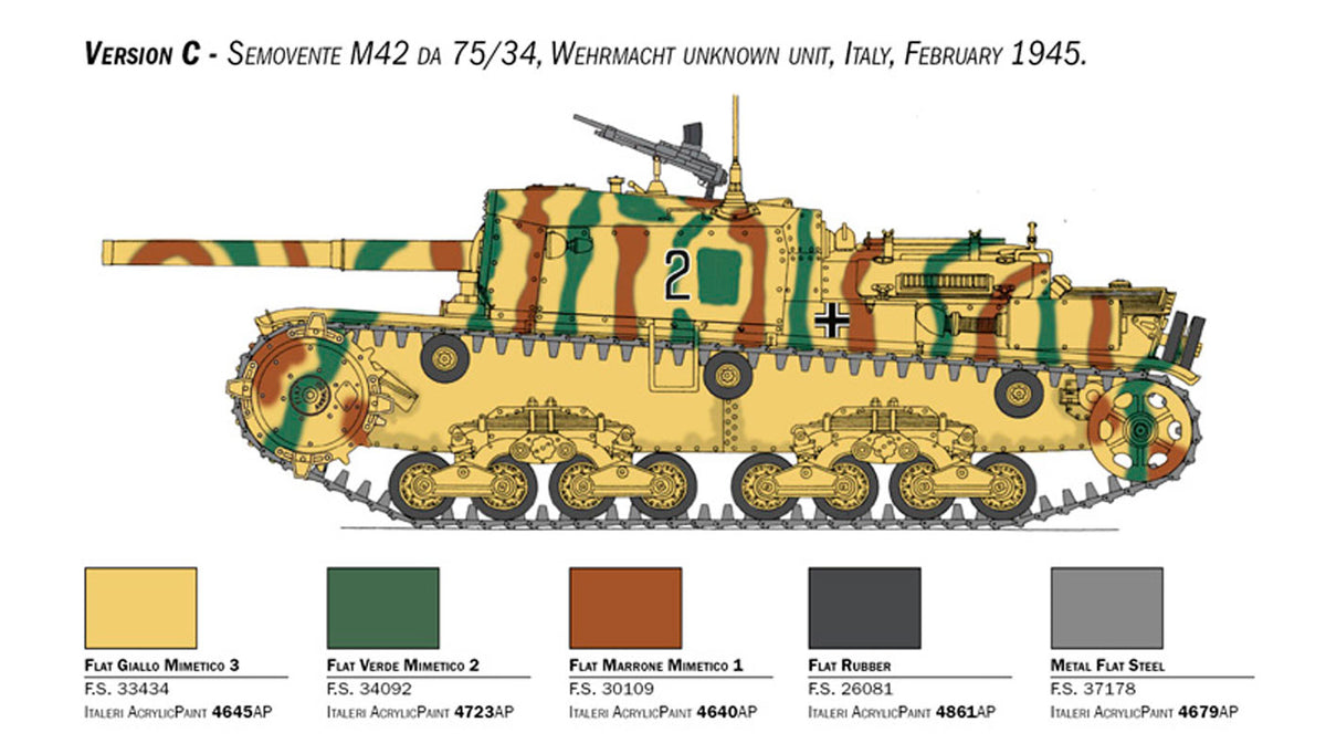 Italeri 1:35 Semovente M42 da 75/34- Modelkampvogn