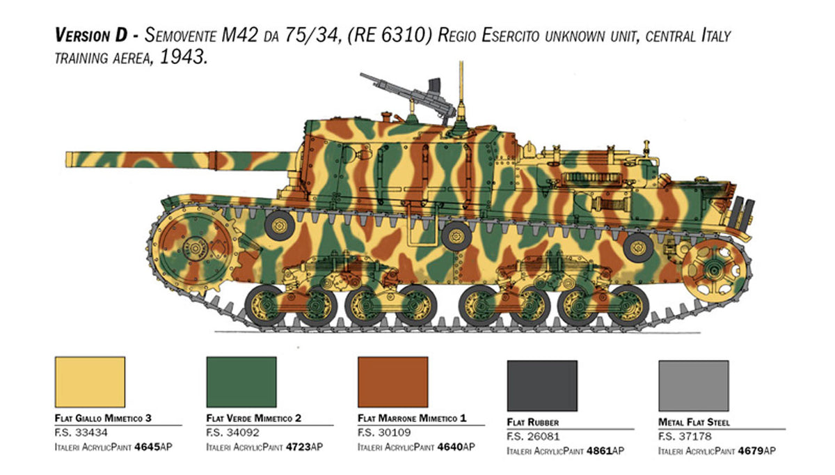 Italeri 1:35 Semovente M42 da 75/34- Modelkampvogn