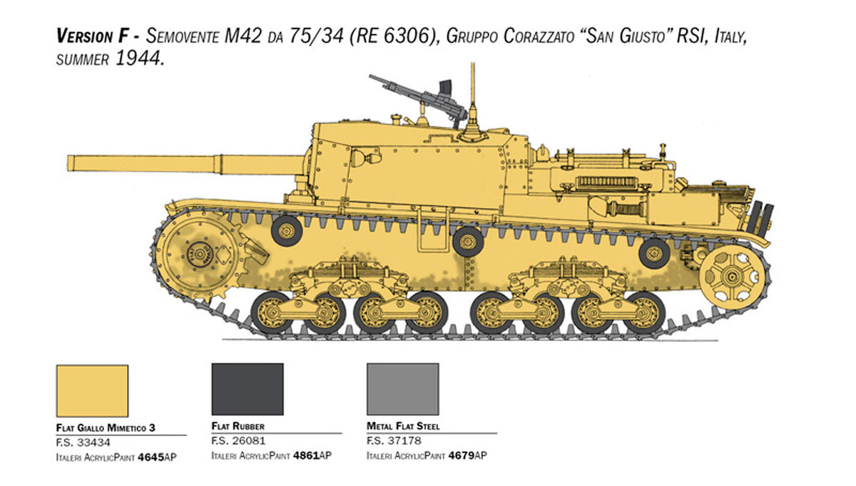 Italeri 1:35 Semovente M42 da 75/34- Modelkampvogn