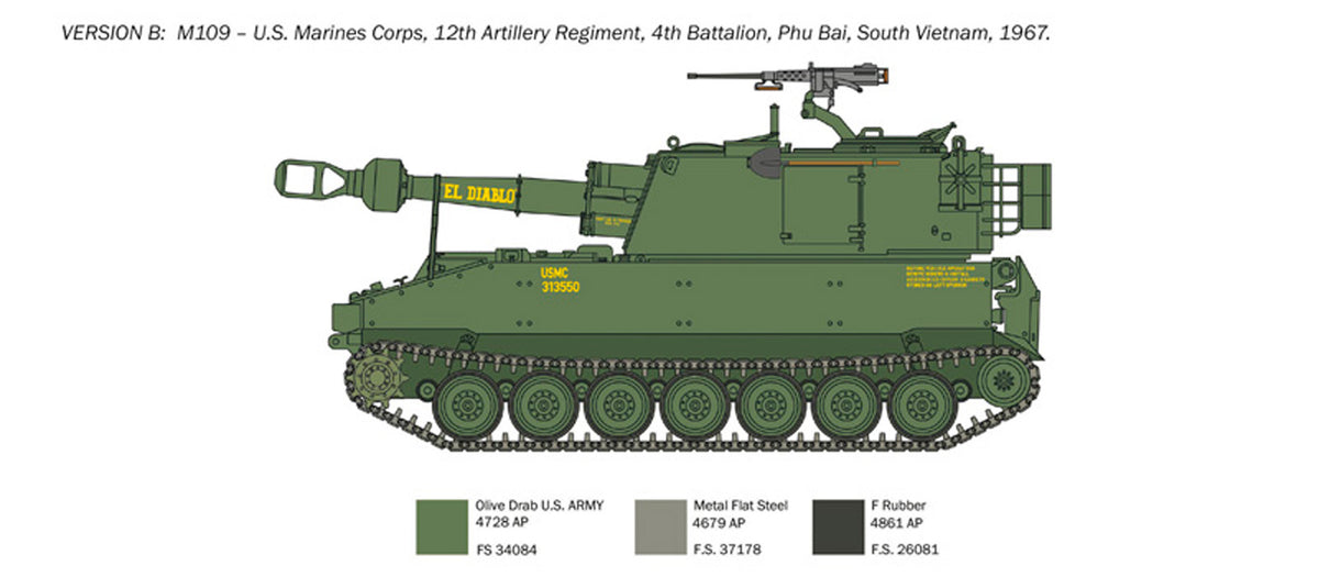 Italeri 1:35 M109 A2/A3/G - Modelkampvogn