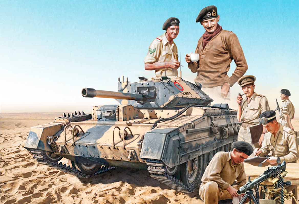 Italeri 1:35 Crusader Mk. III m. British besætning - Modelkampvogn