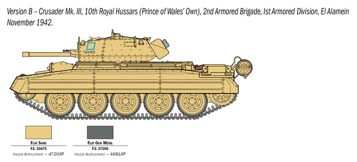 Italeri 1:35 Crusader Mk. III m. British besætning - Modelkampvogn