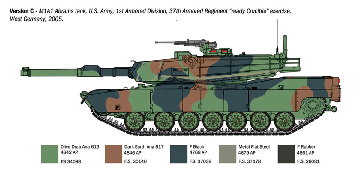 Italeri 1:35 M1A1/A2 Abrams - Modelkampvogn