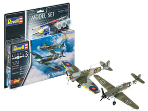 Revell Combat Set Bf109G-10 & Spitfire Mk modelfly - 1:72 - Med lim og maling