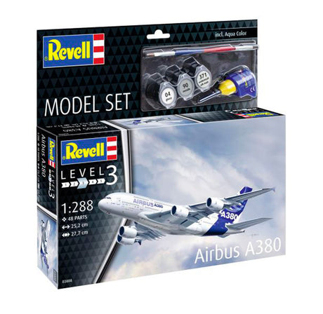 Revell Airbus A380 modelfly - 1:288 - Med lim og maling