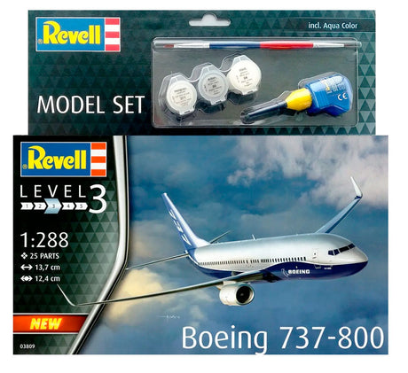 Revell Set Boeing 737-800 - 1:288 - Med lim og maling