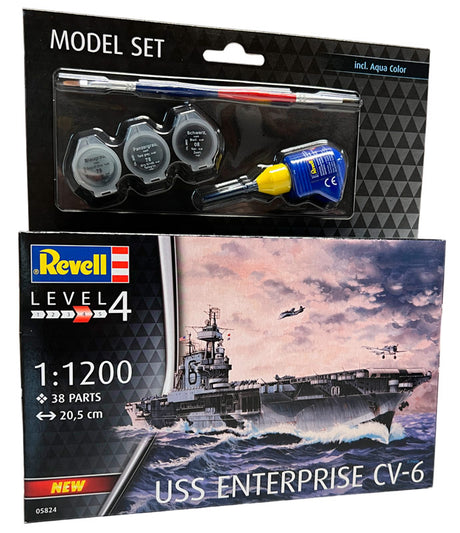 Revell USS Enterprise CV-6 - Med lim og maling