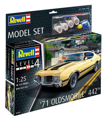 Revell 71 Oldsmobile 442 Coupé - modelbil - Med lim og maling