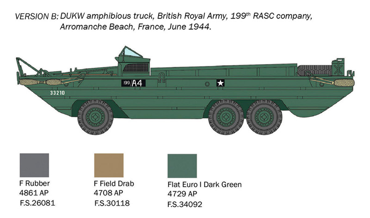 Italeri 1:72 DUKW GMC amphibious truck D-Day 80 års jubilæum - Modelbil