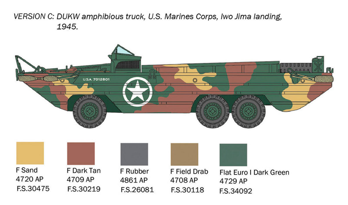 Italeri 1:72 DUKW GMC amphibious truck D-Day 80 års jubilæum - Modelbil