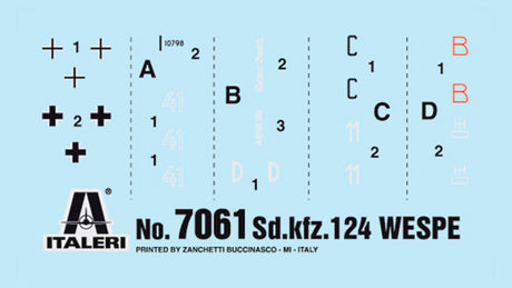 Italeri 1:72 SD.Kfz.124 Wespe - Model artillerisystem