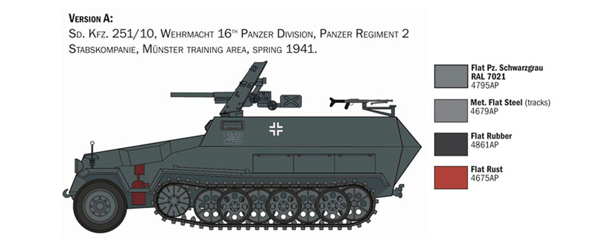 Italeri 1:72 Sd.Kfz. 251/10 - Modelkampvogn