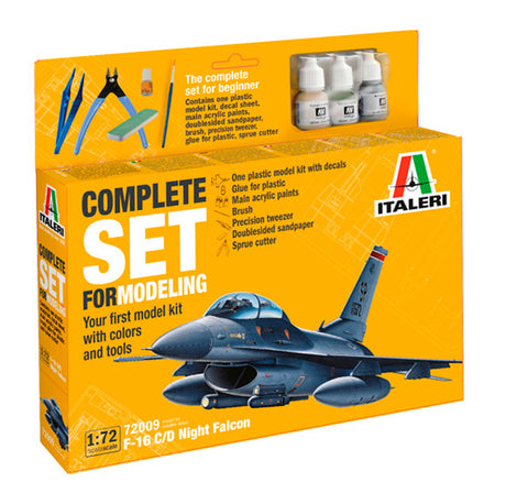 Italeri 1:72 F-16 C/D Night Falcon - Komplet sæt - Modelfly