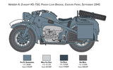 Italeri 1:9 ZUNDAPP KS 750 with Sidecar - Modelmotorcykel