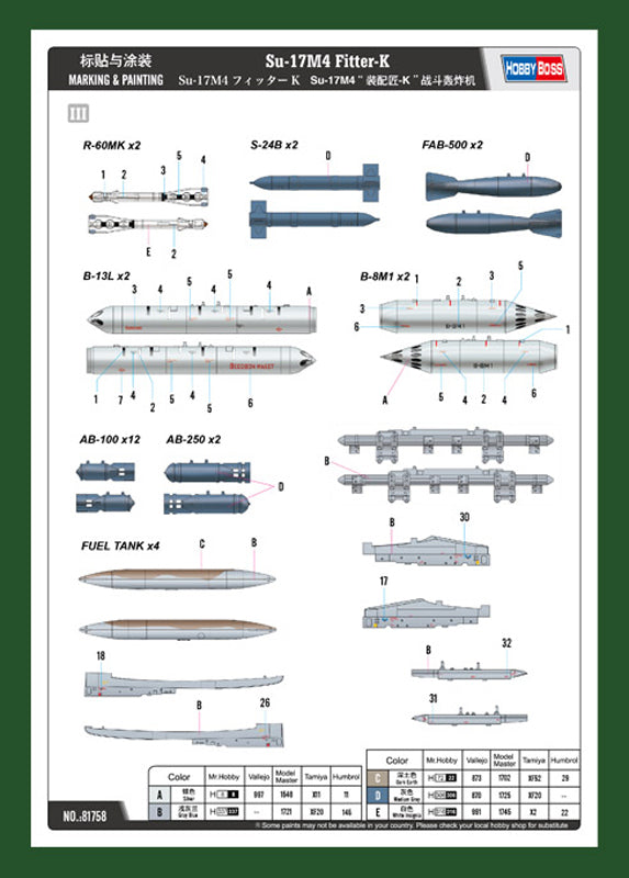 Hobby Boss Su-17M4 Fitter-K 1:48 modelfly