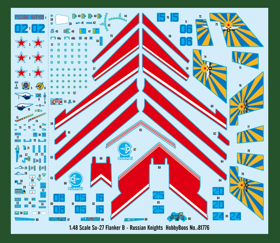 Hobby Boss Su-27 Flanker B Russian Knights 1:48 modelfly