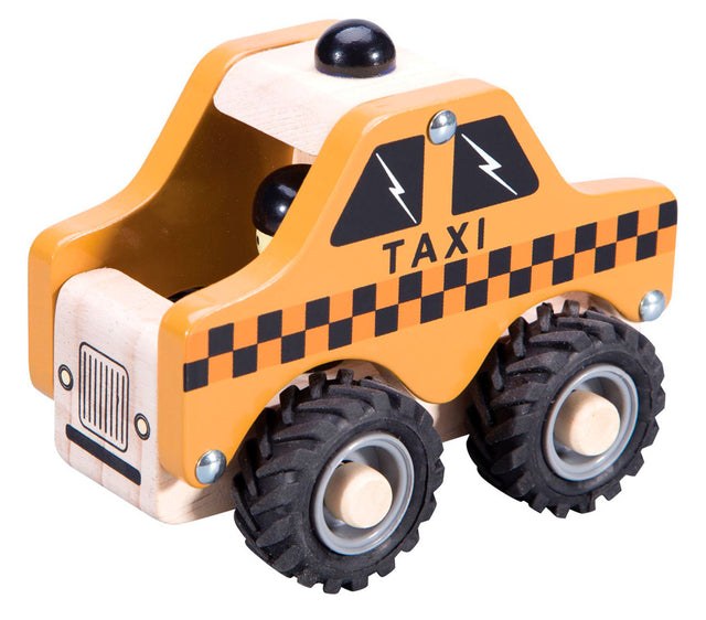 Taxa i træ med gummihjul