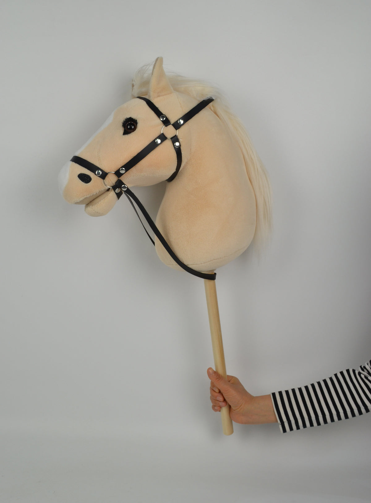 70 cm beige kæphest med hestelyd