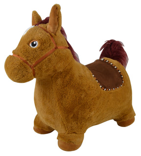 Brunt hoppedyr, hest med hestelyd