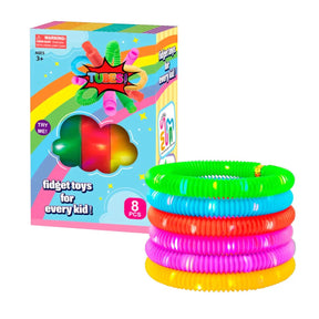Pop Flash Tube Fidget - 8 stk Lysende Rør til Kreativ Leg