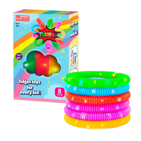 Pop Flash Tube Fidget - 8 stk Lysende Rør til Kreativ Leg