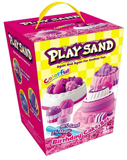 Play Sand Kinetisk Legesand Fødselsdagskage Sæt 908g 4 Farver