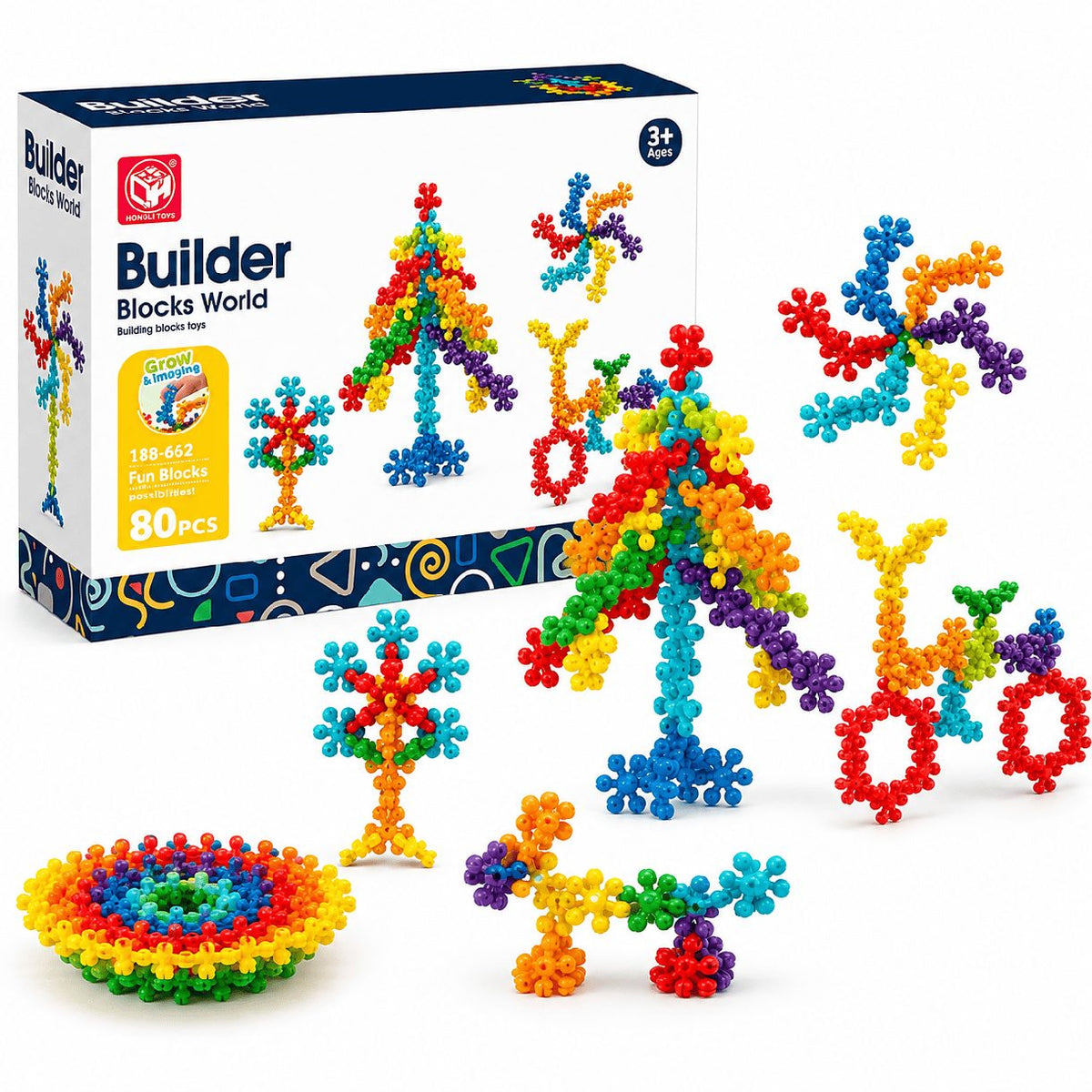 Builder Blocks World Byggesæt - 80 Dele