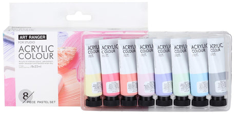 Akrylmaling 8 x 22ml. pastel farver