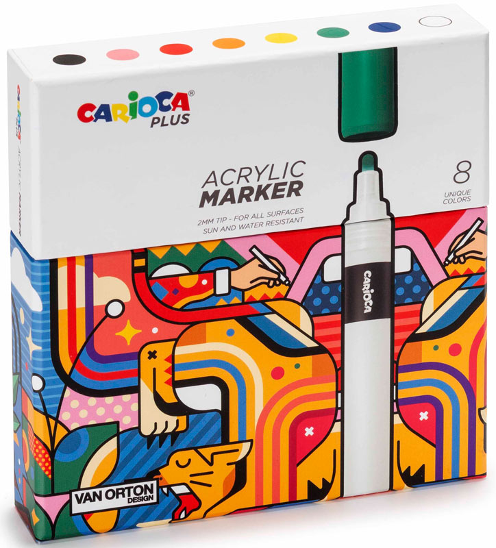 Carioca plus Akrylfarver - 8 stk