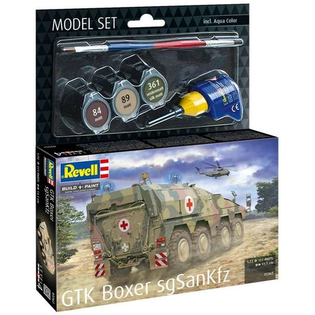 Revell Model Set GTK Boxer sgSANKfz - 1:72 Modelkamvogn med lim og grundmaling