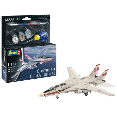 Revell Model Set Grumman F-14A Tomcat - 1:144 Modelfly med lim og grundmaling
