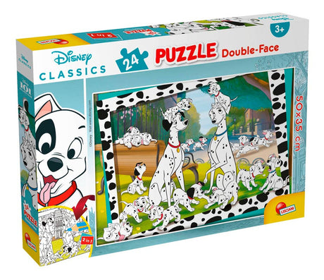 Disney dobbeltsidet puslespil med 101 dalmatinere