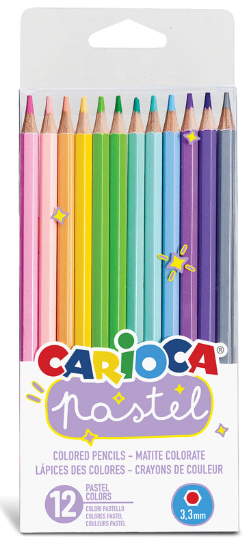 Carioca farveblyanter 3,3mm 12 stk. pastelfarver